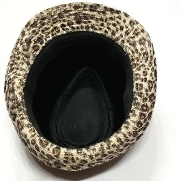 Leopard Print Hat Fedora Felt Women's Summer Hat - Picture 3 of 4